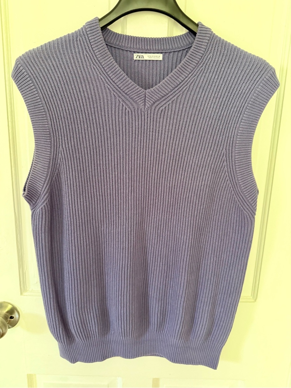 Zara Lilac Ribbed V-Neck Knit Vest